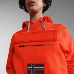Napapijri Burgee Hoodie Orange Black 11 Napapijri Burgee Hoodie Orange Black -Nordis Camping Shop nap np0a4gbgr051 006
