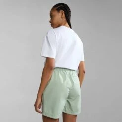 Napapijri Box Short Sleeve T-Shirt Pure White Black Women -Nordis Camping Shop nap np0a4gdd0021 004