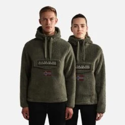 Napapijri Burgee Half Zip Hoodie Dark Green -Nordis Camping Shop nap np0a4gj3gae 003