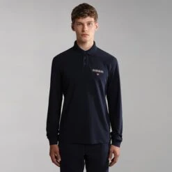 Napapijri Ayas 1 Long Sleeve Polo Shirt Navy Blue -Nordis Camping Shop nap np0a4gjx176 003