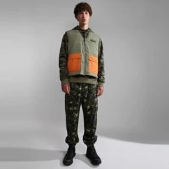 Napapijri Ski Gilet Dark Green Orange -Nordis Camping Shop nap np0a4gltgae 005