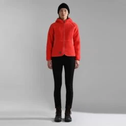 Napapijri Yupik Full Zip Hoodie Red Orange Women -Nordis Camping Shop nap np0a4gphpp3 003