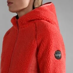 Napapijri Yupik Full Zip Hoodie Red Orange Women -Nordis Camping Shop nap np0a4gphpp3 005