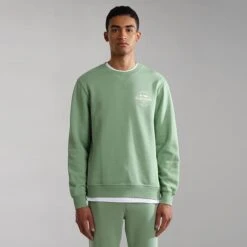 Napapijri Hitra Sweatshirt Mint Green -Nordis Camping Shop nap np0a4gqpgg9 003