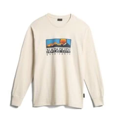 Napapijri Freestyle Long Sleeve T-Shirt Cream White
