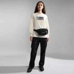 Napapijri Freestyle Long Sleeve T-Shirt Cream White 8 Napapijri Freestyle Long Sleeve T-Shirt Cream White -Nordis Camping Shop nap np0a4grmns5 003