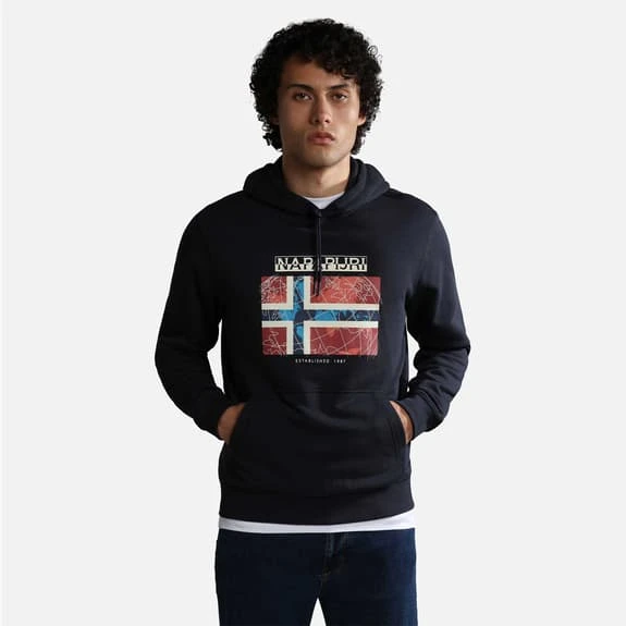 Napapijri Guiro Hoodie Navy Blue Red 3 Napapijri Guiro Hoodie Navy Blue Red - Image 3