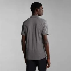 Napapijri Icale Short Sleeve Polo Shirt Grey Black -Nordis Camping Shop nap np0a4h14h311 004