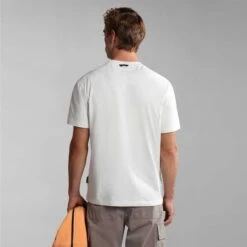 Napapijri Ambato Short Sleeve T-Shirt White -Nordis Camping Shop nap np0a4h2gn1a1 004