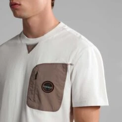 Napapijri Ambato Short Sleeve T-Shirt White -Nordis Camping Shop nap np0a4h2gn1a1 005