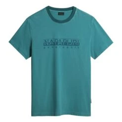 Napapijri Santiago Short Sleeve T-Shirt Turquoise Blue