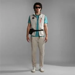 Napapijri Santiago Short Sleeve T-Shirt Turquoise Blue -Nordis Camping Shop nap np0a4h2jbae1 003