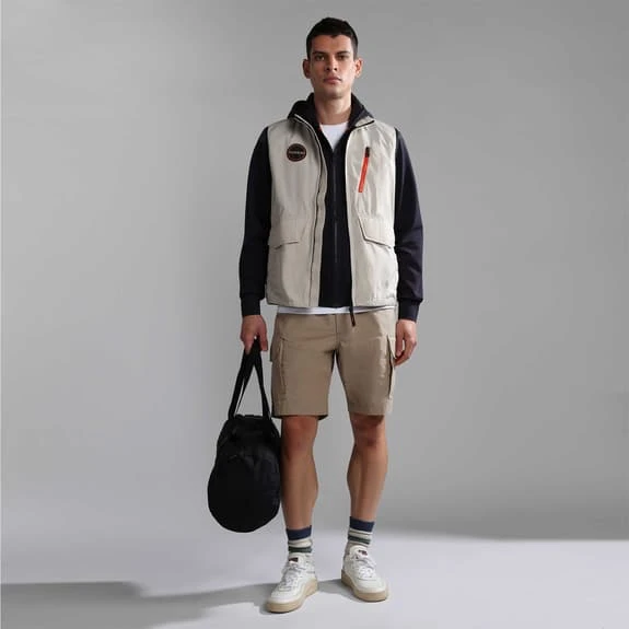 Napapijri Rionapo Vest Beige Black Orange 3 Napapijri Rionapo Vest Beige Black Orange - Image 3