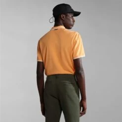 Napapijri Macas Short Sleeve Polo Shirt Orange Black White -Nordis Camping Shop nap np0a4h5za571 004