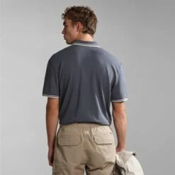 Napapijri Macas Short Sleeve Polo Shirt Dark Grey -Nordis Camping Shop nap np0a4h5zb4d1 004