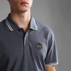 Napapijri Macas Short Sleeve Polo Shirt Dark Grey -Nordis Camping Shop nap np0a4h5zb4d1 005