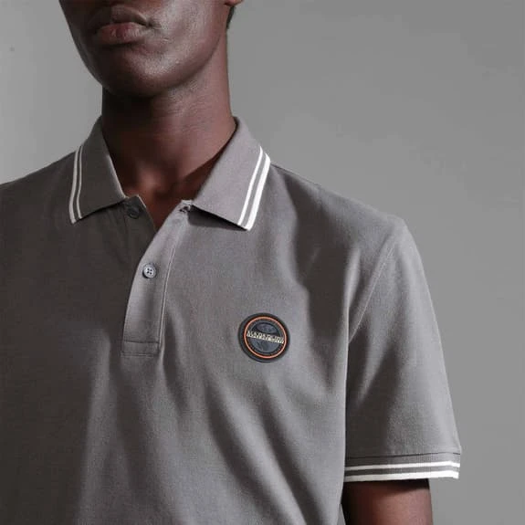 Napapijri Macas Short Sleeve Polo Shirt Grey 4 Napapijri Macas Short Sleeve Polo Shirt Grey - Image 4