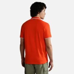 Napapijri Macas Short Sleeve Polo Shirt Orange Black -Nordis Camping Shop nap np0a4h5zr051 005