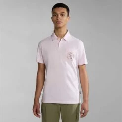 Napapijri Huilca Short Sleeve Polo Shirt Light Pink -Nordis Camping Shop nap np0a4h7kp851 003