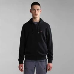 Napapijri Balis Full Zip Hoodie Jet Black -Nordis Camping Shop nap np0a4hhv0411 003