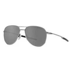 Oakley Contrail TI Satin Chrome Glasses With Prizm Black Polarised Lenses