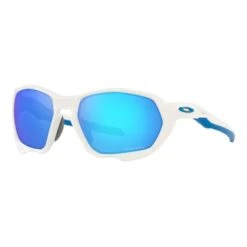 Oakley Plazma Glasses Matte White With Prizm Sapphire Lenses