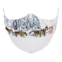 Otso Mask Animals Wolves Reusable Protective Mask White Brown