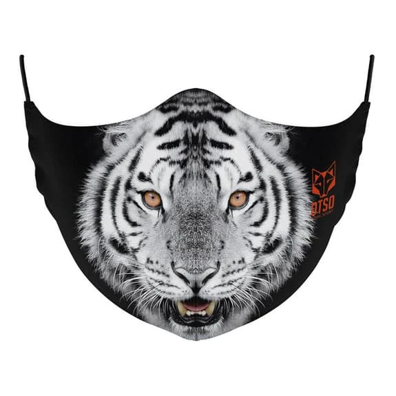 Otso Animals Tiger Face Reusable Protective Mask Black White 1 Otso Animals Tiger Face Reusable Protective Mask Black White