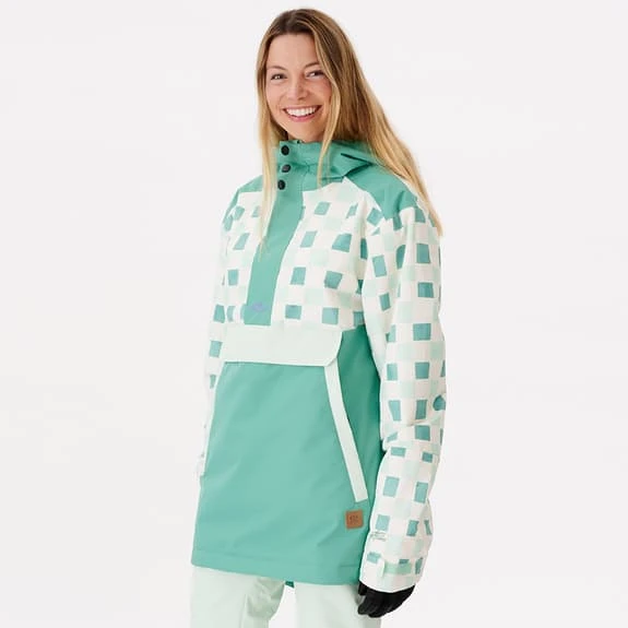 Rip Curl Rider Anorak Turquoise Blue White Women 2 Rip Curl Rider Anorak Turquoise Blue White Women - Image 2