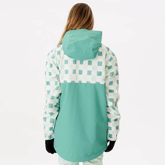 Rip Curl Rider Anorak Turquoise Blue White Women 3 Rip Curl Rider Anorak Turquoise Blue White Women - Image 3