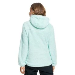 Roxy Alabama J Half Zip Hooded Fleece Pastel Blue Women -Nordis Camping Shop rxy erjft04577 bdy0 004