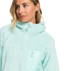 Roxy Alabama J Half Zip Hooded Fleece Pastel Blue Women -Nordis Camping Shop rxy erjft04577 bdy0 006