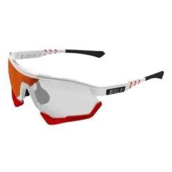 Scicon Aerotech XL Glasses Bright White With SCN-XT Red Mirrored Photochromic Lens