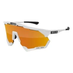 Scicon Aeroshade XL Glasses Gloss White With SCN-PP Bronze Mirrored Lens