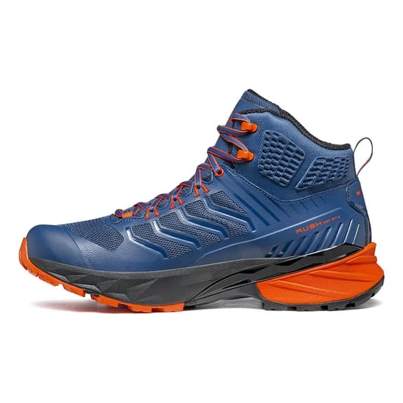Scarpa Rush Mid GORE-TEX Boots Blue Orange Black 2 Scarpa Rush Mid GORE-TEX Boots Blue Orange Black - Image 2
