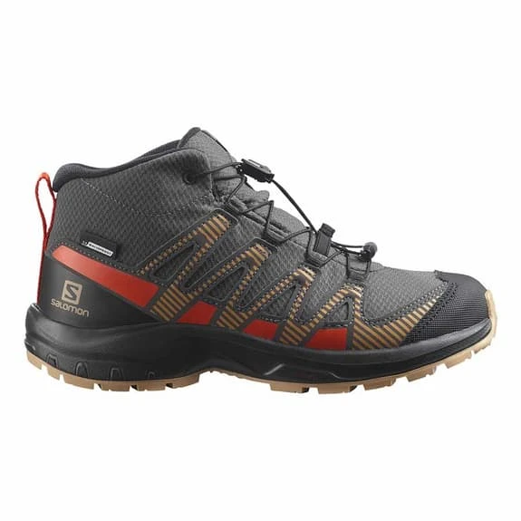 Salomon XA Pro V8 Mid ClimaSalomon Waterproof Boots Dark Grey Orange Kids 2 Salomon XA Pro V8 Mid ClimaSalomon Waterproof Boots Dark Grey Orange Kids - Image 2