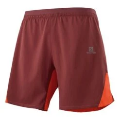 Salomon Cross 7" Shorts Maroon Orange