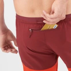 Salomon Cross 7" Shorts Maroon Orange -Nordis Camping Shop slm lc1794100 005