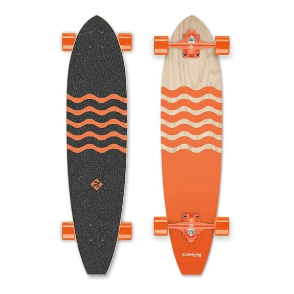 Longboard Street Surfing Cut Kicktail 36' Blown Out Black Orange 2 Longboard Street Surfing Cut Kicktail 36' Blown Out Black Orange - Image 2