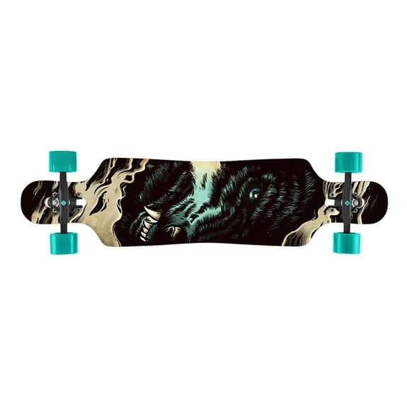 Longboard Street Surfing Freeride 39' Curve Wolf Black Blue Turquoise 3 Longboard Street Surfing Freeride 39' Curve Wolf Black Blue Turquoise - Image 3