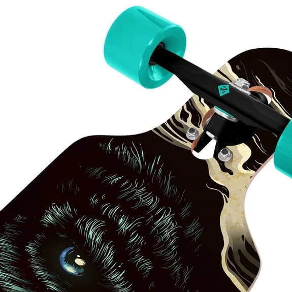 Longboard Street Surfing Freeride 39' Curve Wolf Black Blue Turquoise 5 Longboard Street Surfing Freeride 39' Curve Wolf Black Blue Turquoise - Image 5
