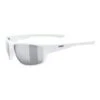 Uvex Sportstyle 230 Glasses Matte White With Silver Mirrored Lenses