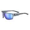 Uvex Sportstyle 233 Polavision Glasses Matte Grey With Blue Polarised Lenses