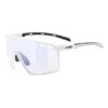 Uvex Mtn Perform Variomatic Glasses Matte White With Blue Photochromic Mirrored Lens